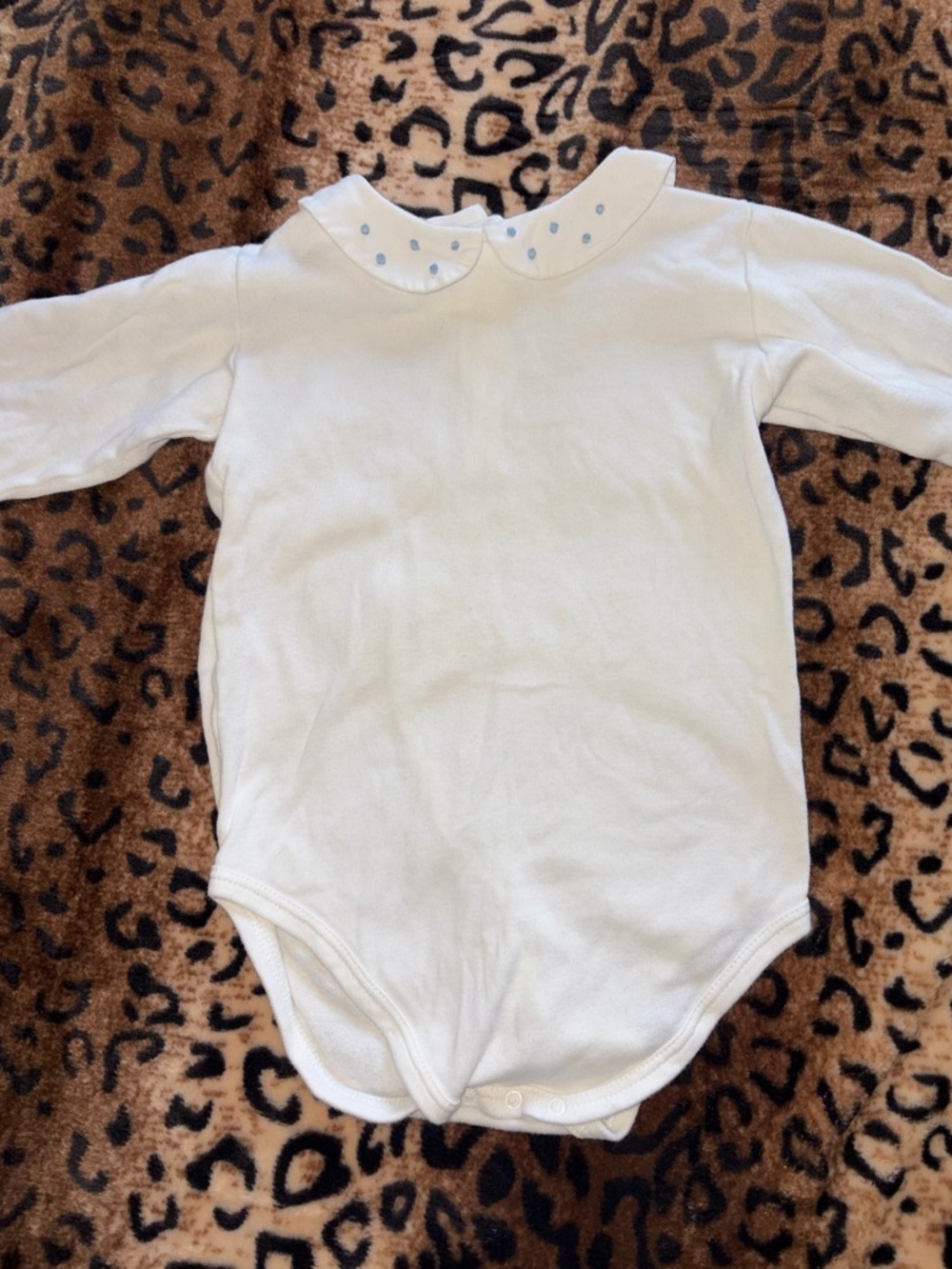 White Baby Onesie with Peter Pan Collar